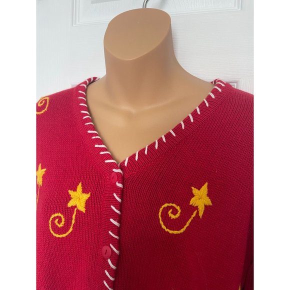 The Quacker Factory Holiday Christmas Cardigan Sweater Size S - Picture 5 of 9